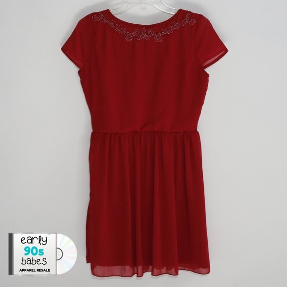 Pink Buoy - Francesca’s Kimber Red Beaded Dress - Picture 6 of 6